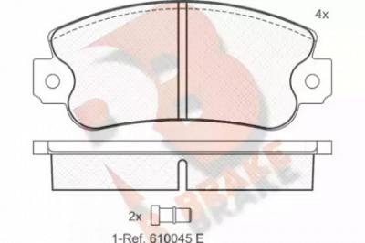 R BRAKE rb0418 -  Комплект тормозных колодок, дисковый тормоз